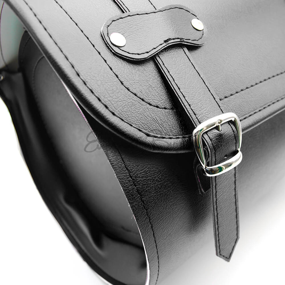 Borsa Valigia cilindrica rivestita in scay Nero liscio per portapacchi | Fiat 500 N D F L R | - Image 3