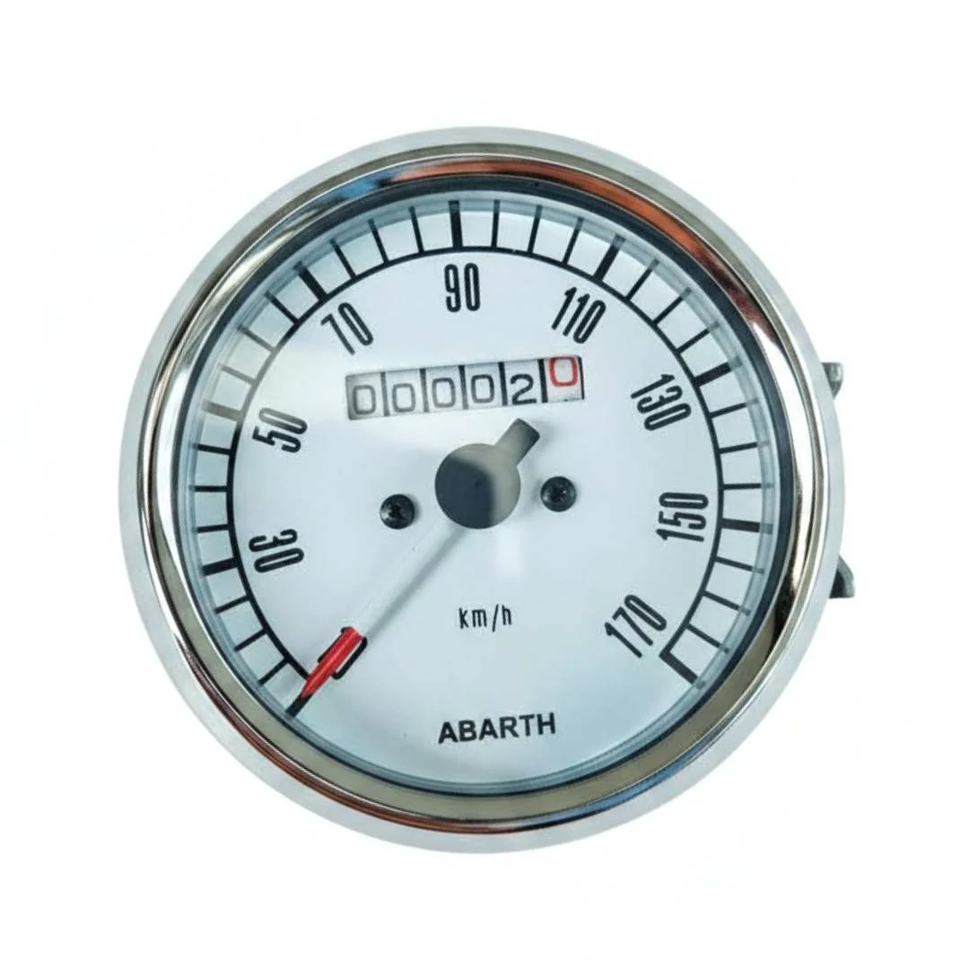Contachilometri Sportivo 500 Abarth Ø 80mm Fondo Bianco | Alta Qualità