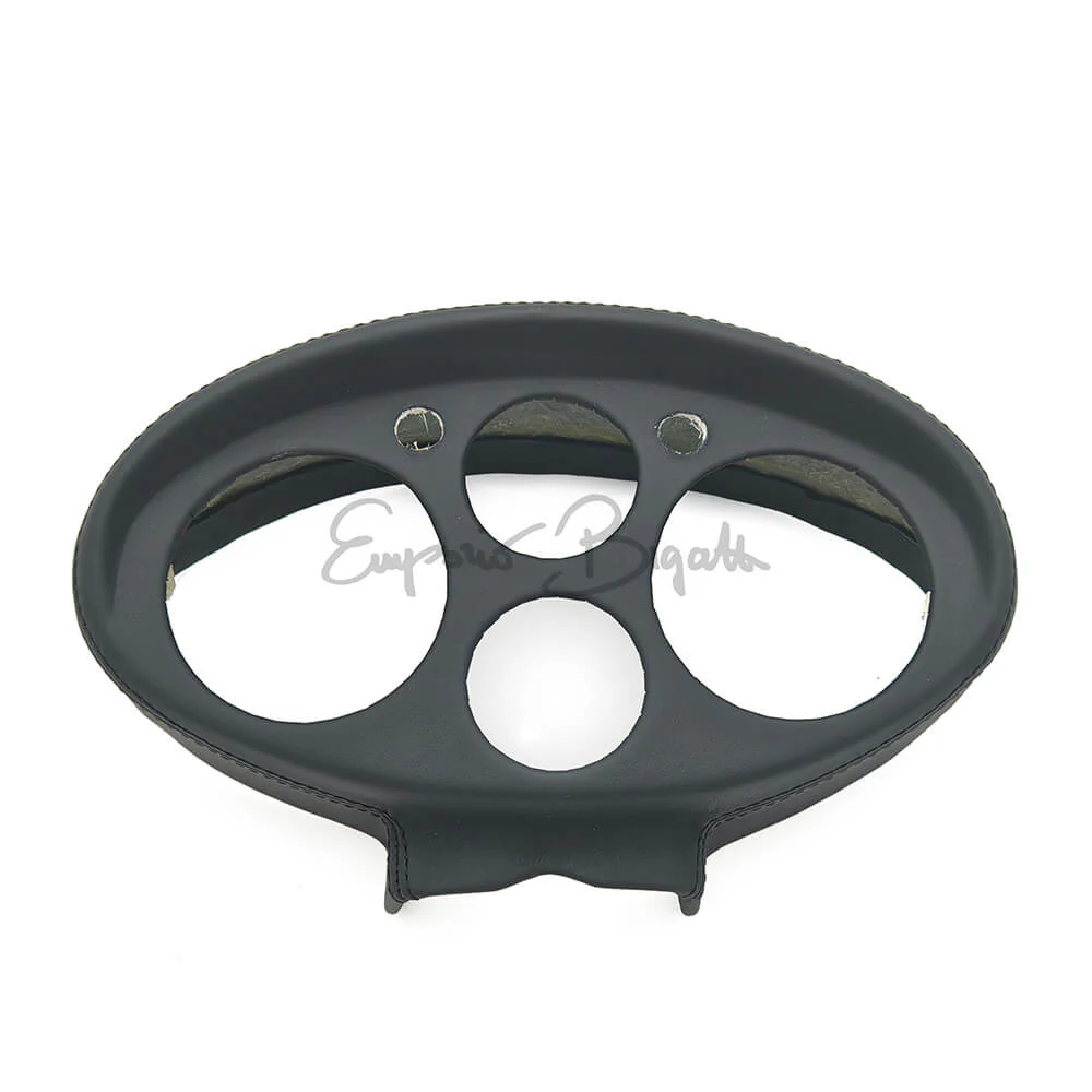 Cruscotto sportivo in vetroresina rivestito in pelle nera Ovale Tipo Giannini senza strumenti | Fiat 500 N D F R Giardiniera | - Image 3