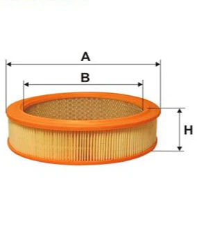 Filtro Aria Rotondo 232x182x62mm per Fiat 124, 131, 132,  Argenta, Ritmo,  Lada, FSO