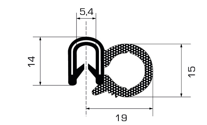 Guarnizione contorno porta destra + sinistra - 8 mt | Fiat 126 | Autobianchi A /112 | Fiat 600 E | - Image 2
