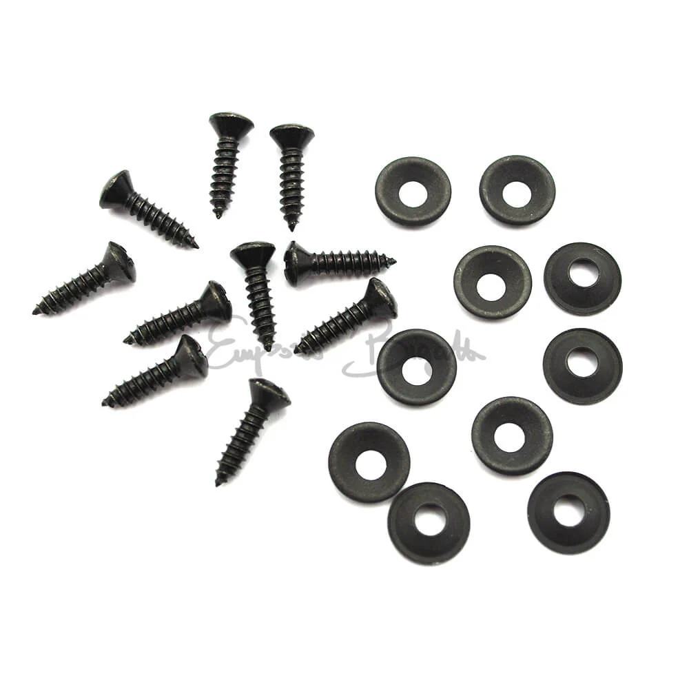 Kit 10 viti nere e 10 sottoviti fissaggio tappeto preformato moquette | Fiat 500 |
