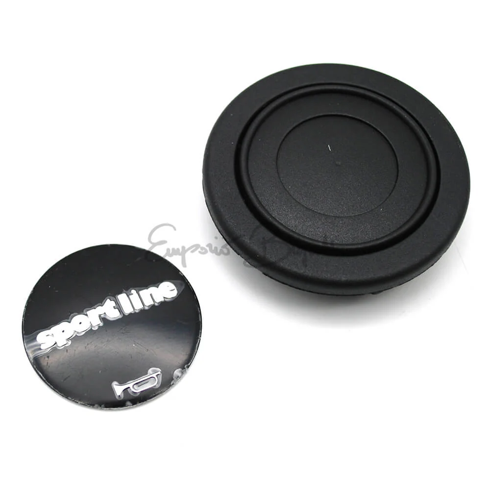 Volante sportivo racing argento skay nero cucitura parallela bianca diametro 320mm con pulsante clacson - Image 5