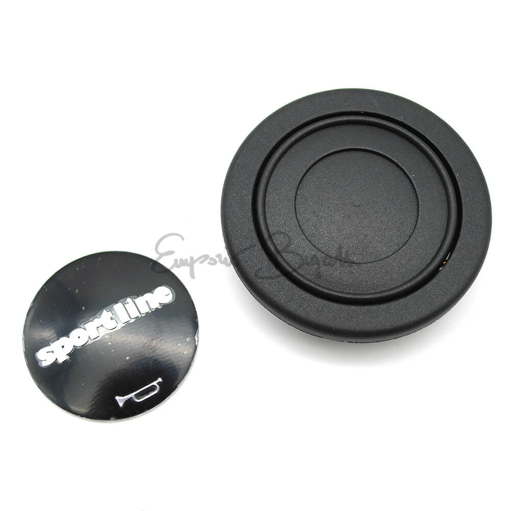 Volante sportivo racing argento skay nero cucitura parallela bianca diametro 350mm con pulsante clacson - Image 5